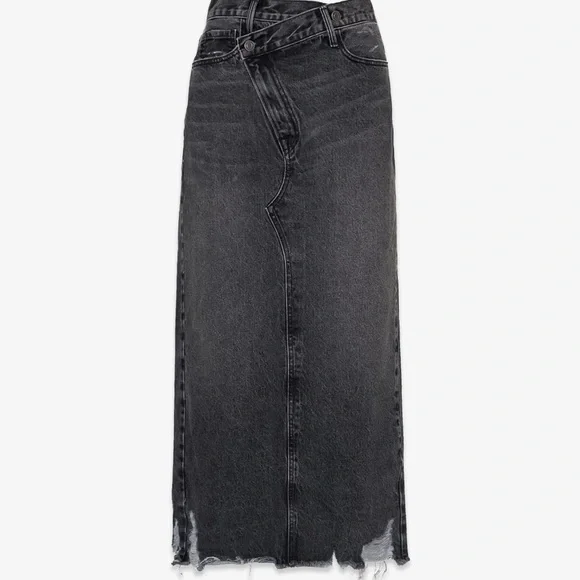 NWT✨ Jackie Cross Over Maxi Skirt in Black Vintage Wash Denim SIZE 30 - Picture 4 of 12